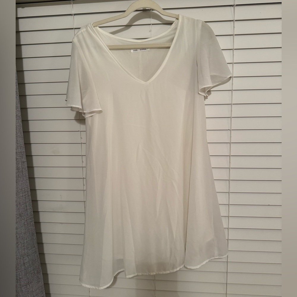 Flowy white mini dress- perfect for brides!